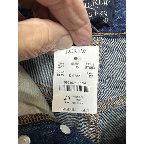 J.Crew Jeans Womens 27T High Rise Straight Blue Premium Edition Pockets NWT - Picture 9 of 16